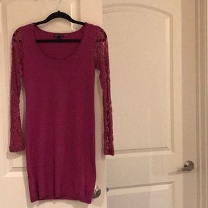 Raspberry sweater dress